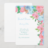 PINK FLORAL BRIDAL SHOWER SPRING SUMMER EINLADUNG (Vorne/Hinten)