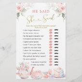 Pink Floral Bridal Teezeremonie Party (Rückseite)