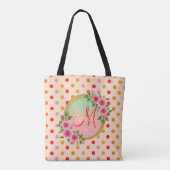 Pink Floral Bridesmaid Monogramm Name Totbeutel Tasche (Rückseite)