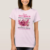 Pink Floral Brustkrebs Bewusstsein Frauen T-Shirt (Vorderseite)