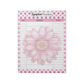 Pink Floral Brustkrebs_ Symptom Tracker Notizblock (Rotiert)