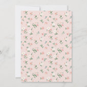 Pink Floral Bunny 1st Birthday Einladung (Rückseite)