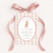 Pink Floral Bunny Baby Shower Einladung