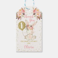 Pink Floral Bunny Balloon Geburtstagsgeschenk Tag