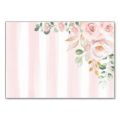 Pink Floral Bunny Rabbit Baby Girl Tischnummer (Rückseite)