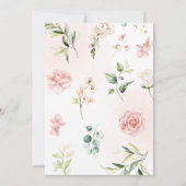 Pink Floral Bunny Rabbit Babydusche Einladung (Rückseite)