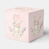 Pink Floral Bunny Themed Baby Dusche Gefallen Box Geschenkschachtel (Rückseite)