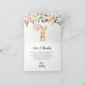 Pink Floral Bunny und Herzballon Danke Karte (Innenseite)