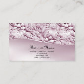 Pink Floral Business Card Visitenkarte (Rückseite)
