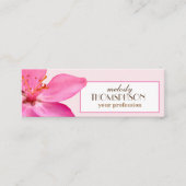 Pink Floral Business Cards Mini Visitenkarte (Vorderseite)