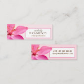 Pink Floral Business Cards Mini Visitenkarte (Vorne/Hinten)