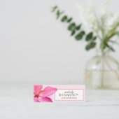 Pink Floral Business Cards Mini Visitenkarte (Stehend Vorderseite)