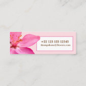 Pink Floral Business Cards Mini Visitenkarte (Rückseite)