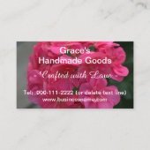 Pink Floral Business QR Code Logo Foto 3.5 x 2.0 Visitenkarte (Vorderseite)