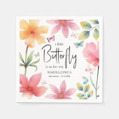 Pink Floral Butterflies Babydusche Serviette (Vorderseite)