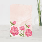 Pink Floral Butterfly Folded Greeting Card – Blank Karte (Rückseite)