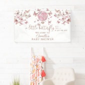 Pink Floral Butterfly Girl Babydusche Banner (Insitu)