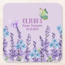 Pink Floral Butterfly Girl Babydusche Willkommen