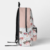 Pink Floral Butterfly Pattern Bedruckter Rucksack (Links)