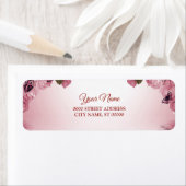 Pink Floral Butterfly Wedding Return Address (Insitu)