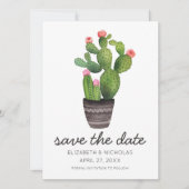 Pink Floral Cactus - Save the Date (Vorderseite)
