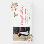 Pink Floral Caduseus Herzlichen Glückwunsch Nurse  Banner (Vertikal)