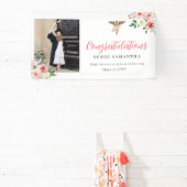 Pink Floral Caduseus Herzlichen Glückwunsch Nurse  Banner (InSitu)