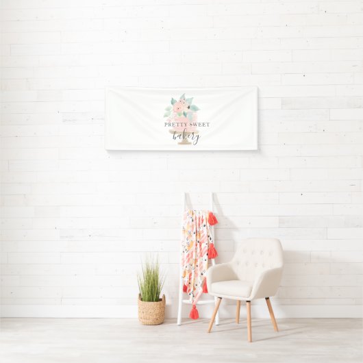 Pink Floral Cake Bäckerei Banner (Insitu)