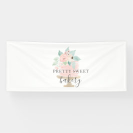 Pink Floral Cake Bäckerei Banner