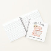 Pink Floral Cake Mixer Bäckerei Notebook Notizblock (Innenseite)