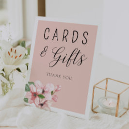 Pink Floral Calligraphy Cards und Geschenke Unters Sockelschild