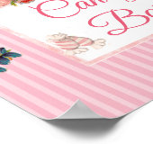 Pink Floral Candy Bar Wedding Sign Poster (Ecke)