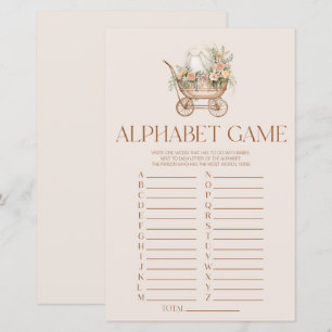 Pink Floral Carriage Alphabet Baby Showspiel