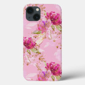Pink floral Case-Mate iPhone Fall Hülle (Rückseite)