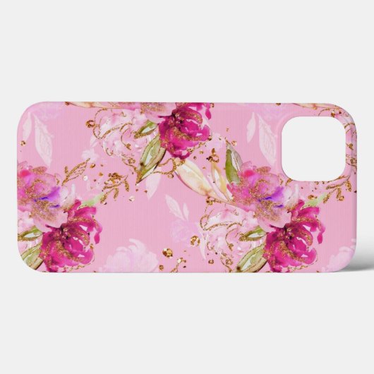 Pink floral Case-Mate iPhone Fall Hülle (Rückseite (Horizontal))