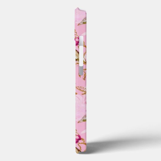 Pink floral Case-Mate iPhone Fall Hülle (Rückseite / Links)