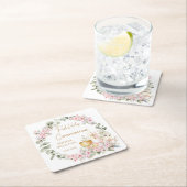 Pink Floral Chalice First Holy Communion  Rechteckiger Pappuntersetzer (Vor Ort)