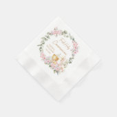 Pink Floral Chalice First Holy Communion  Serviette (Ecke)