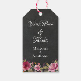 Pink Floral Chalkboard Vielen Dank für Ihre Unters Geschenkanhänger