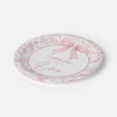 Pink Floral Chinoiserie 1. Geburtstag Teller (Schrägansicht)