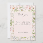 Pink Floral Chinoiserie Babydusche Dankeskarte (Vorderseite)