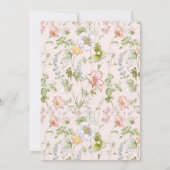 Pink Floral Chinoiserie Babydusche Dankeskarte (Rückseite)