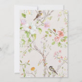 Pink Floral Chinoiserie Babydusche Einladung (Rückseite)