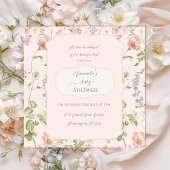 Pink Floral Chinoiserie Babydusche Einladung