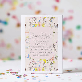 Pink Floral Chinoiserie Babydusche Windelwanne Win Begleitkarte