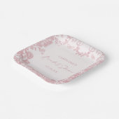 Pink Floral Chinoiserie Brautparty Papier Teller (Gewinkelt)