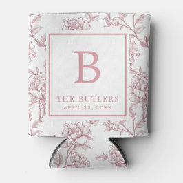 Pink Floral Chinoiserie Erste Hochzeit kann kühler Dosenkühler