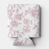 Pink Floral Chinoiserie Erste Hochzeit kann kühler Dosenkühler (Rückseite)