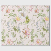 Pink Floral Chinoiserie Geschenkpapier (Flach)