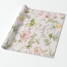 Pink Floral Chinoiserie Geschenkpapier